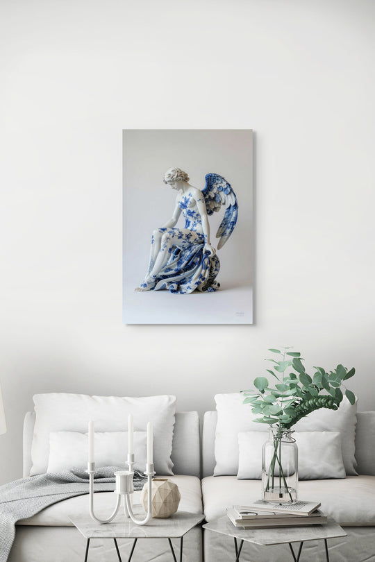 Skullbloom fotografisch statement kunstwerk van Nike in interieur