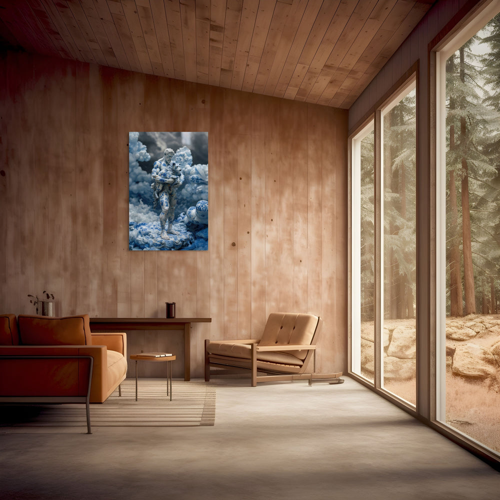 Eyecatcher Griekse mythologie personage Hades beeld met bloemen en goudaccenten tegen donkere achtergrond – SkullBloom