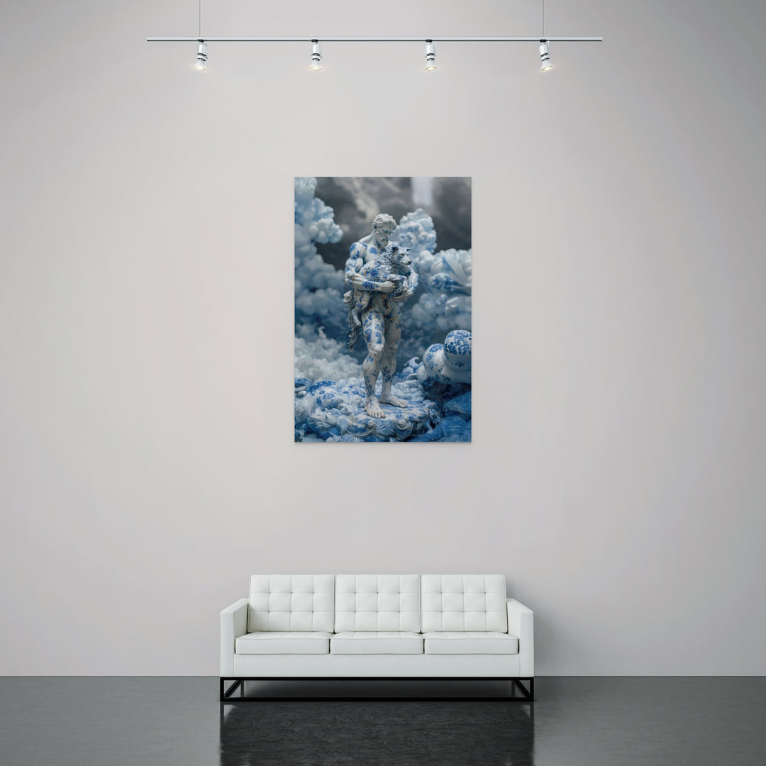 Hades fotobeeld met bloemen en geschilderde goudaccenten – SkullBloom