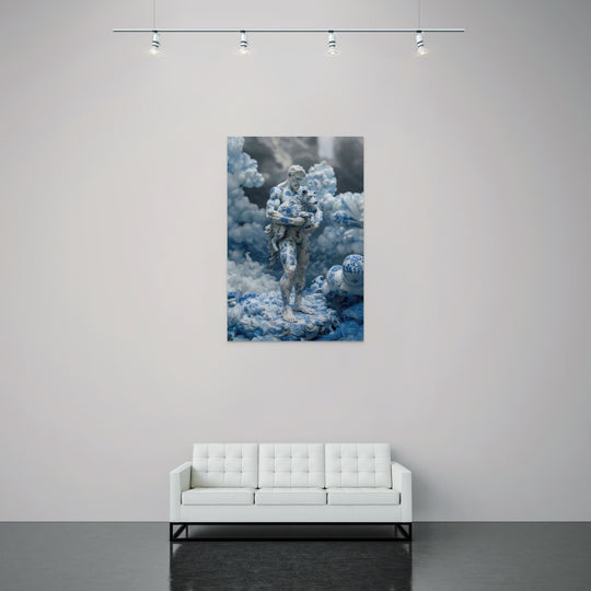 Hades fotobeeld met bloemen en geschilderde goudaccenten – SkullBloom