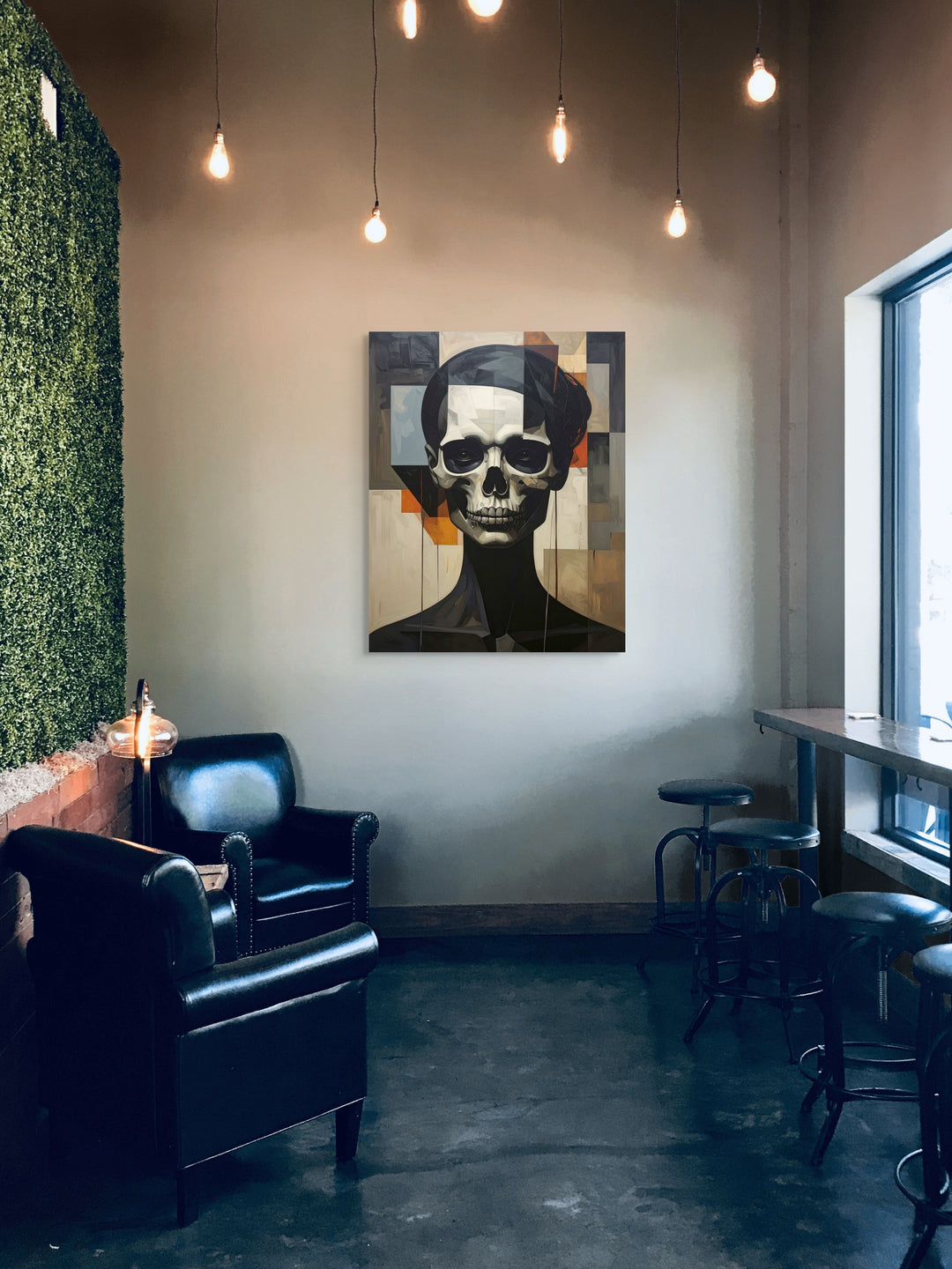 Statement art Veil aan de muur in luxe woonruimte