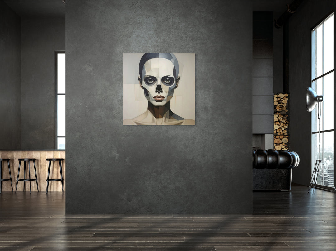 Skullman Statement art Veil aan de muur in luxe woonruimte