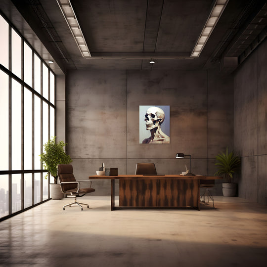 Veil wandkunst op Silver Plated Mirror in stijlvol kantoor