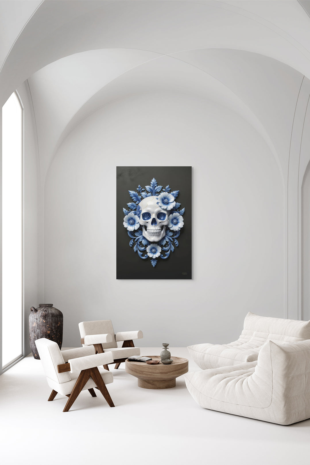 Skullbloom ornament kunst als statement in interieur hotel villa bungalow
