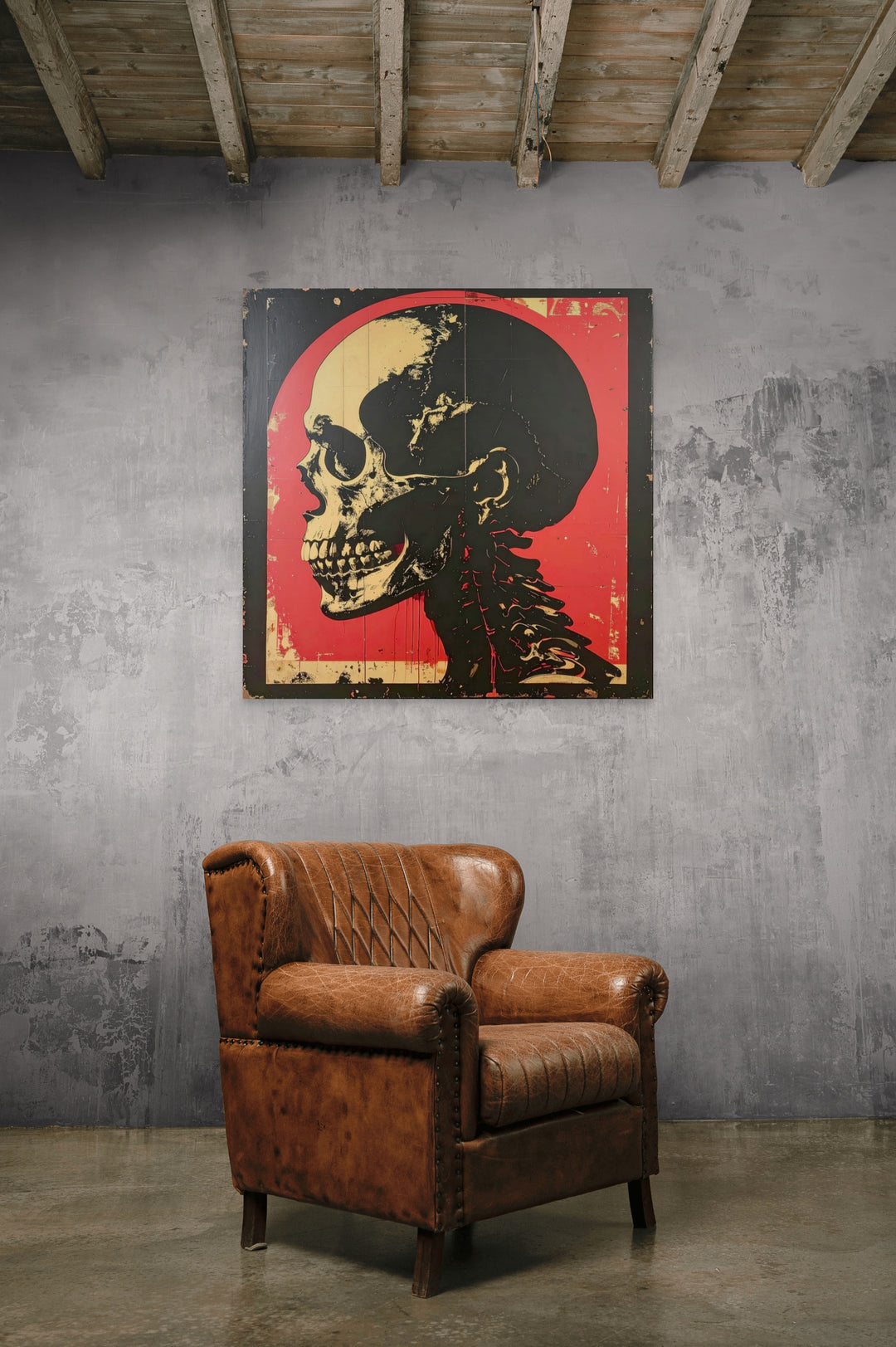 ICON I wandkunst op spiegelend zilver materiaal in luxe ruimte