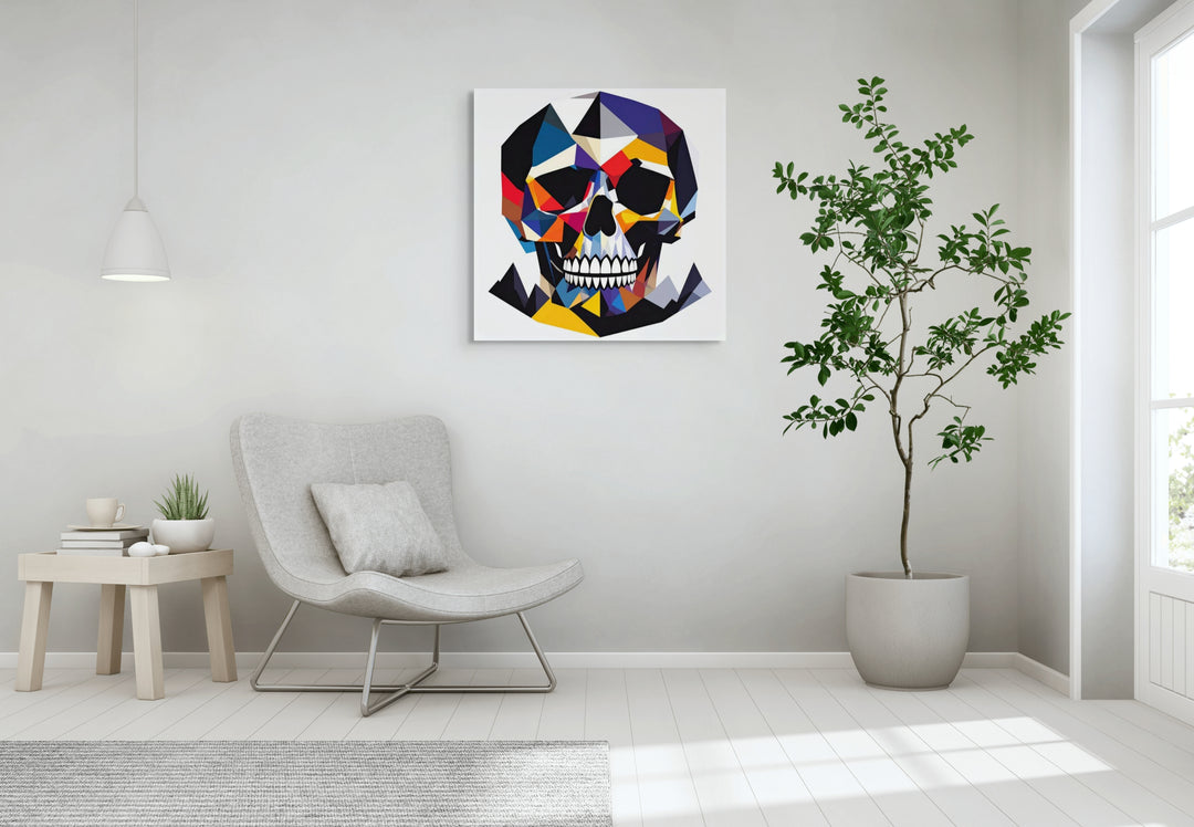 Prismata kunstwerk op Silver Plated Mirror als eyecatcher