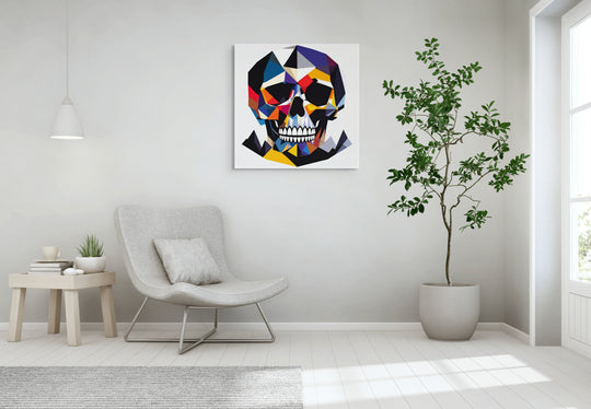 Prismata kunstwerk op Silver Plated Mirror als eyecatcher