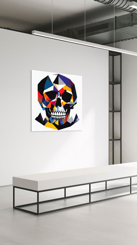 Prismata skull statement piece in modern interieur