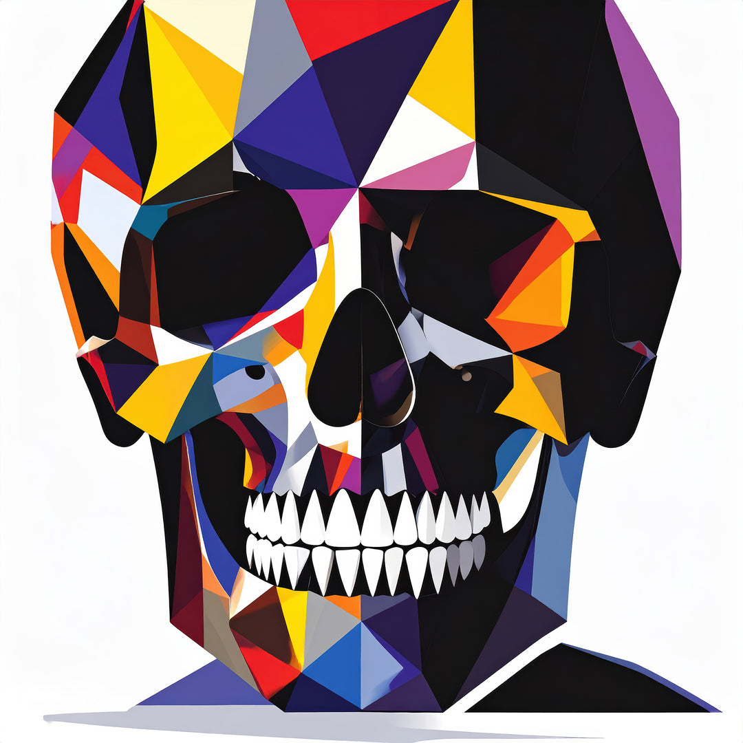 Strakke geometrische schedel met hoge contrasten eyecatcher interieur juweel