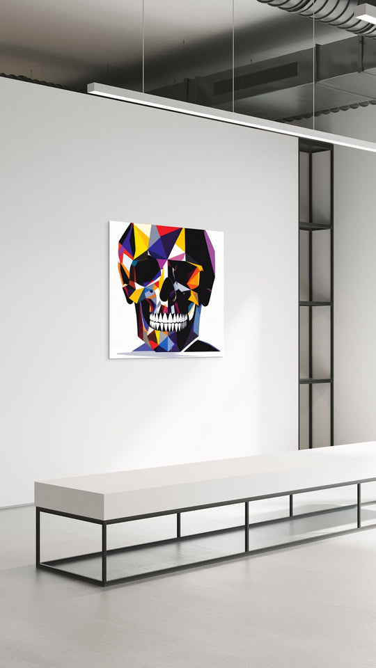 Prismata skull statement piece op Silver Plated Mirror