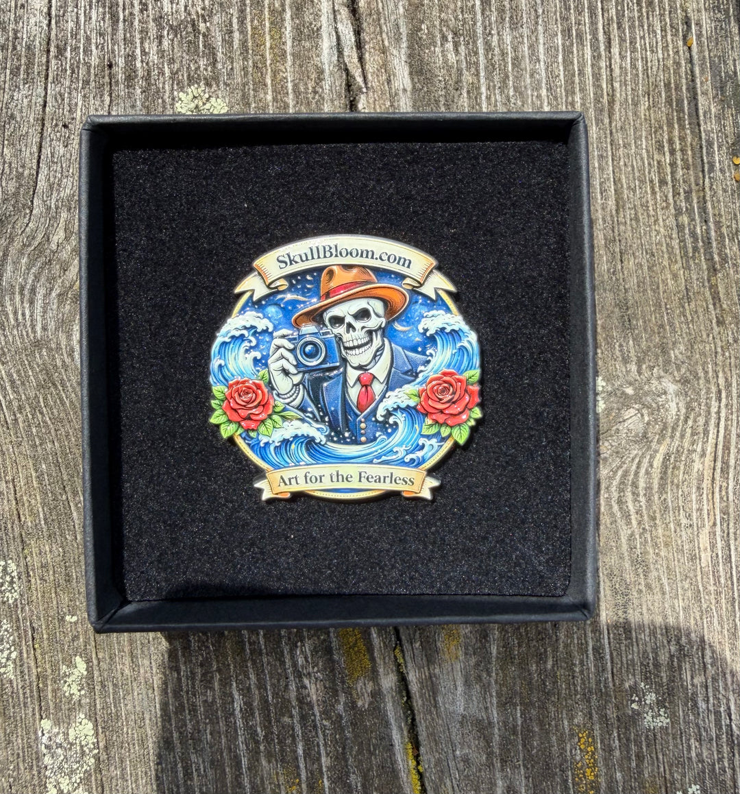 Art for the Fearless Skullbloom pin 